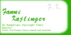 fanni kajlinger business card